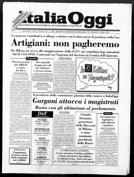 Italia oggi : quotidiano di economia finanza e politica